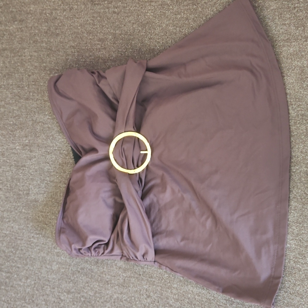 Ralph Lauren Brown Bathing Suit Top with Gold Accent